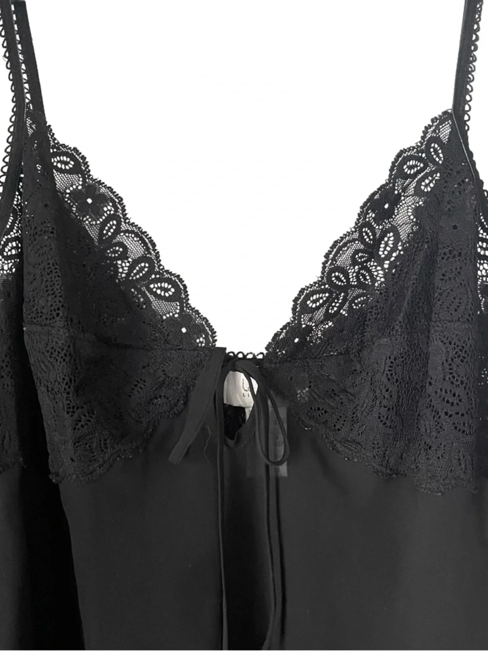 La SENZA Black Lace-Trim Slip Chemise - Picture 5 of 8